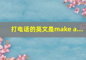 打电话的英文是make a...